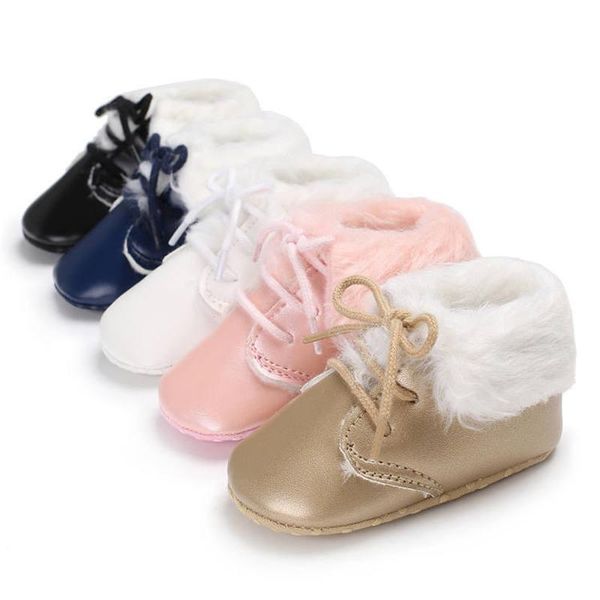 

first walkers born baby shoes toddler pu soft sole anti-slip warm infant crib