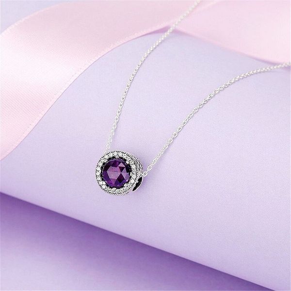 

brand new 925 sterling silver pendant necklace disc cz zircon pendant bead chain shiny, suitable for pandora style fashion ladies with origi