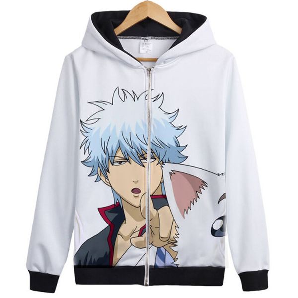 

japanese anime gintama bantian silver shimura okita sougo animation for the spring and autumn youth movement hoody so3v, Black