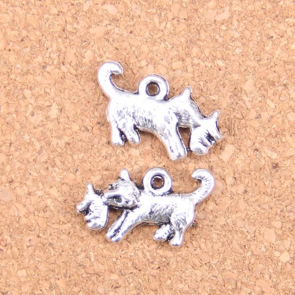 80 Stück Antik Silber vergoldet Bronze vergoldet Katze Fang Maus Charms Anhänger DIY Halskette Armband Armreif Erkenntnisse 21 * 12 mm