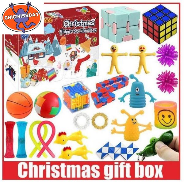 

new dhl favors fidget toys christmas blind box 24 days advent calendar kneading music gift countdown 2021 children's gifts 825