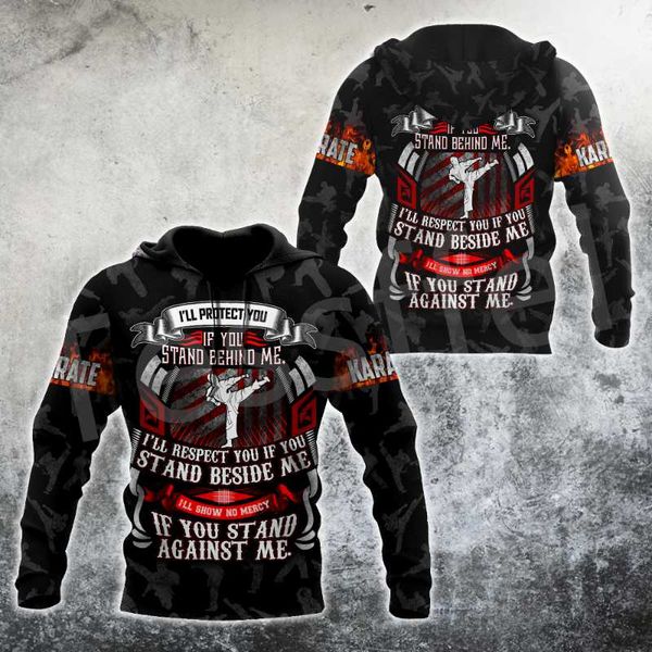 

men's hoodies & sweatshirts sports martial arts karate master pullover harajuku 3dprint men/women casual funny autumn 11, Black