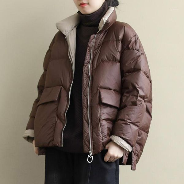 

women's down & parkas sedutmo winter oversize duck coat women thick short casual jackets autumn fashion slim pocket puffer jacket ed110, Black