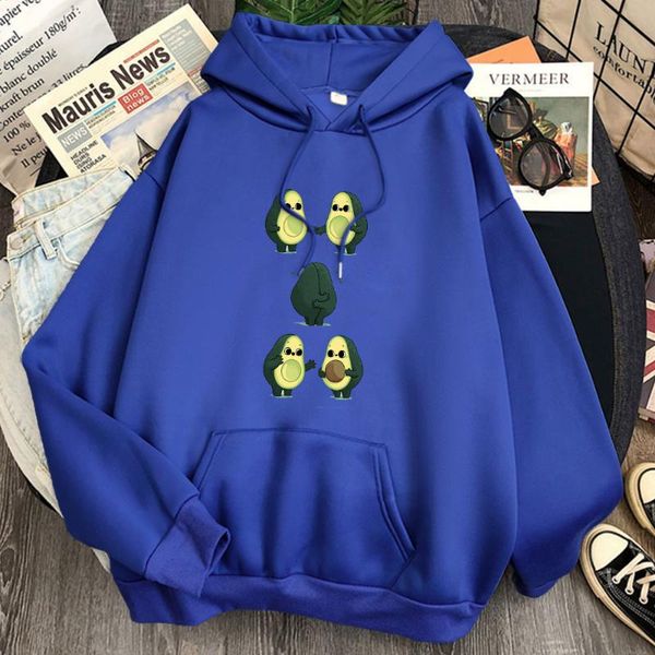 

women's hoodies & sweatshirts avocado cartoon print hoodie women oversize loose vintage clothes korean fashion graphic hooded streetwea, Black