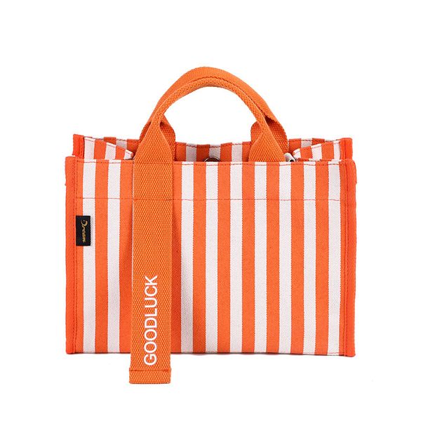 

spring summer new for women blue white striped hand one-shoulder sloping cross ins style casual canvas bag