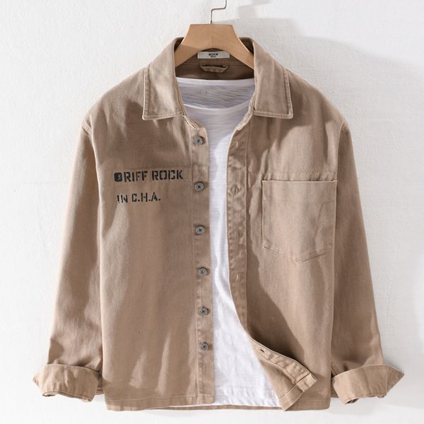 

2021 new spring and autumn casual of jacket fashion simple retro shirts for men solid trendy shirt mens comfortable cotton 7w71, White;black