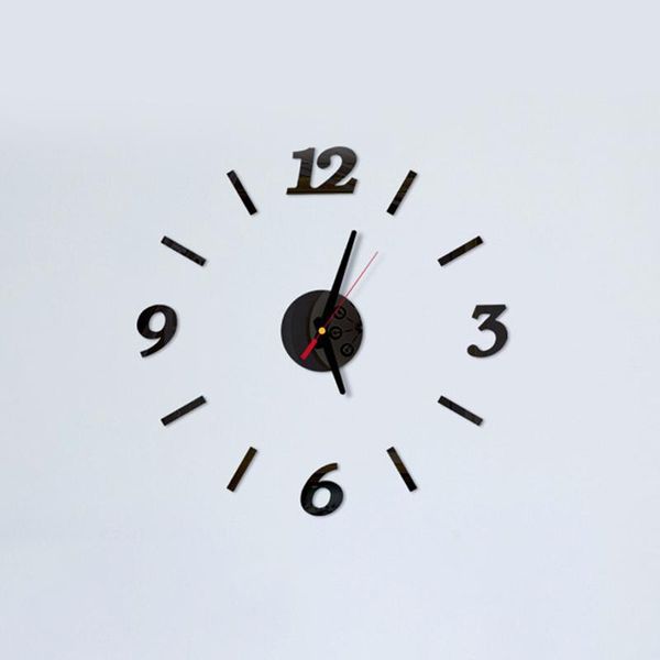 

wall clocks 3d three-dimensional decoration clock creative home diy acrylic digital mirror sticker hanging