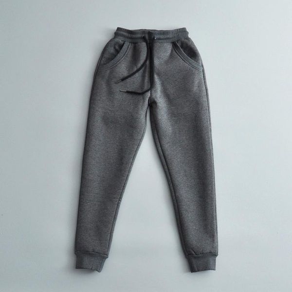 

women's pants & capris winter street wild elastic waist thickening plus velvet lambskin casual warm solid color trousers, Black;white