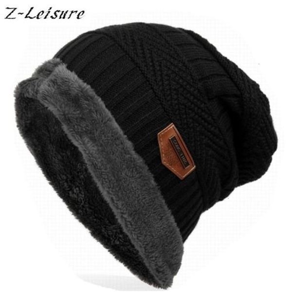 

fashion bonnet gorros caps for men women thick winter beanie men knitted hat warm skullies & beanies with velvet kc014