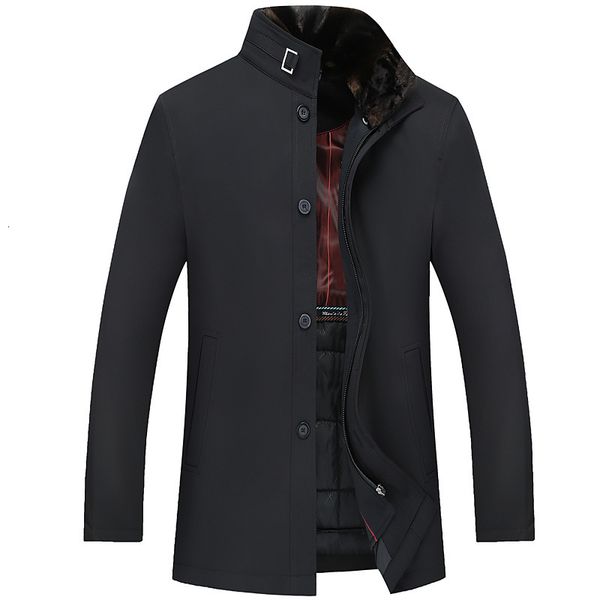 

new arrival of men coat parkas jackets fearless businesses male fashion business autumn gross occasional winter crushed jacket knq3, Black