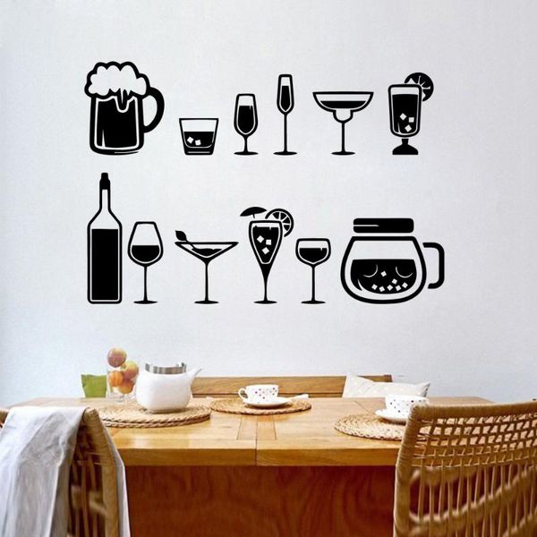 

creative cup home decorations pvc decal stickers background wall art decal