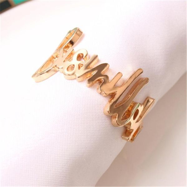 

napkin rings 12 / pcs wish letter buckle wedding ring metal el tableware
