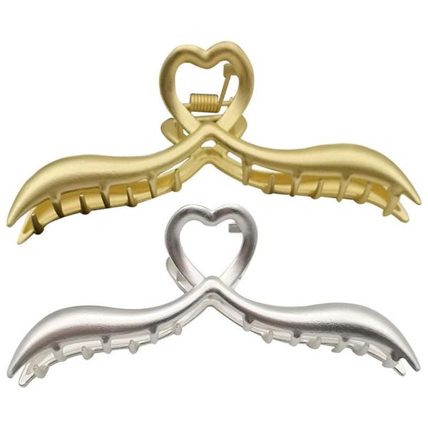 

hair clips & barrettes cosyoo 2pcs metal hairpin claw solid color fashion simple headdress for women non slip large, Golden;silver