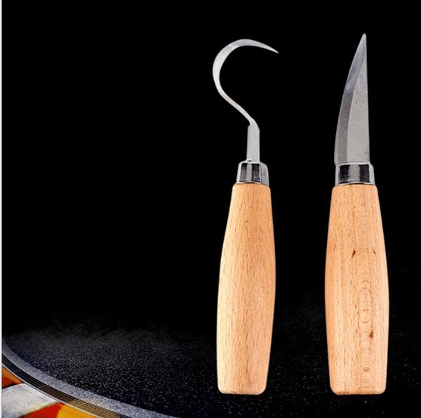 

repair tools & kits [sword] beech handle curved knife straight single stainless steel carving can be oem wood