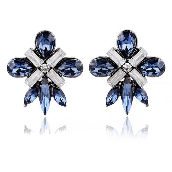 

stud lubov arrival fashion earring for women metal alloy floral acrylic stone piercing earrings christmas gift girls, Golden;silver