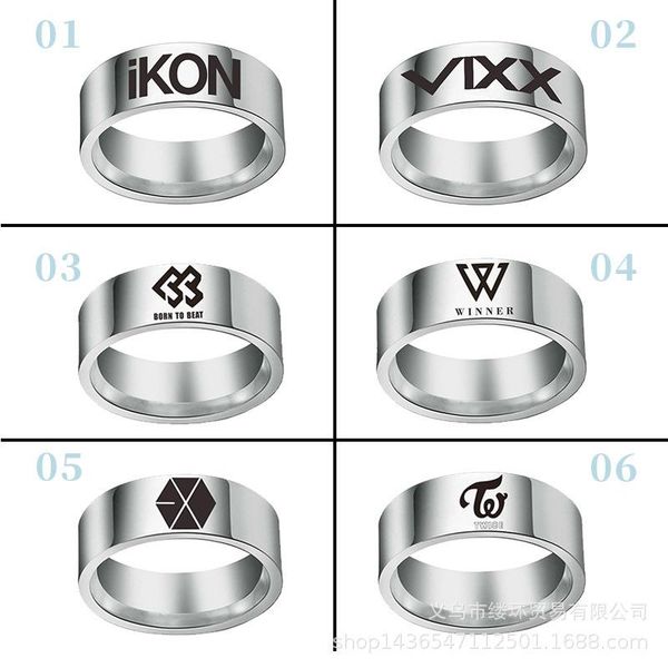 

cluster rings kpop ring stainless steel jhope finger jewelry accessories for men women female bangtan boys, Golden;silver