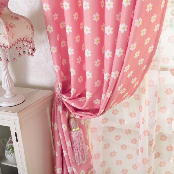

curtain & drapes pastoral style fresh cotton and linen flower printing thickened screen direct sales curtains for living room bedroom