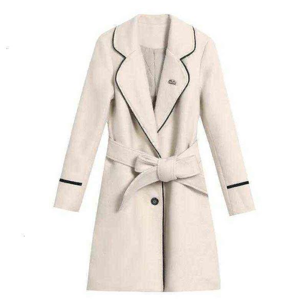 

high end loose western style cotton wool et large women's dress autumn and winter fat waist closing temperament coat, Black