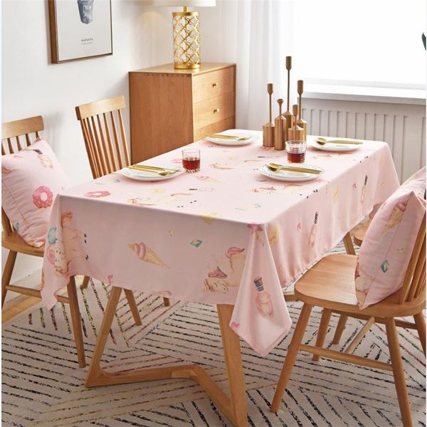 

table cloth pink cartoon horse patterns rectangular tablecloth tv cabinet rectangula kid's lovely for living room zb-hm345#30