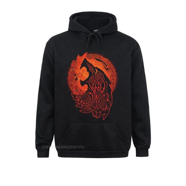 

men's hoodies & sweatshirts norse mythology fenrir wolf women for male quality cotton hipster premium leisure harajuku viking ho, Black
