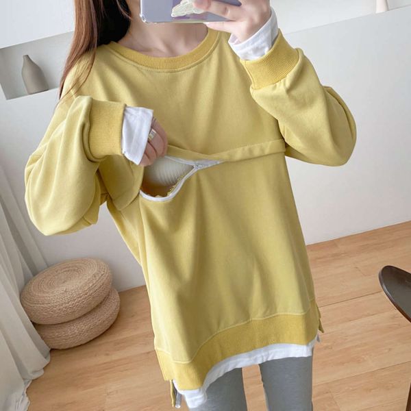 

8362 pregnant women's breast-feeding clothes for spring outing, White