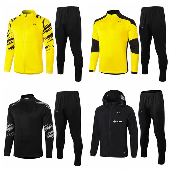 

survetement tracksuits 2020 2021 2022 borussia soccer sets home away dortmund tracksuit hoodies training football polo jacket set, Black