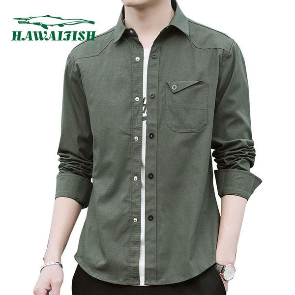 

men's casual shirts hawaifish brand shirt men 2021 fashion long sleeve for slim fit formal wear gentlemen camiseta masculina, White;black