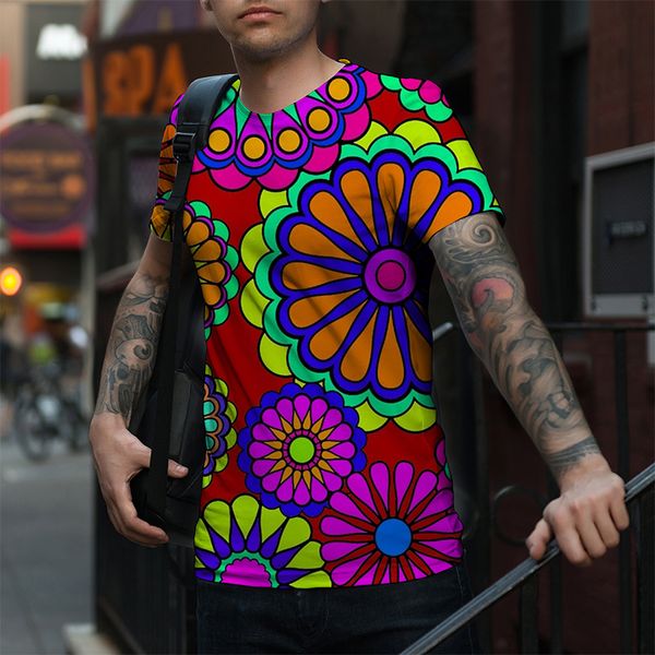 

original rock bob marley 3d printing petal pattern t-shirt fashionable and beautiful breathable daily travel visual impact gothic style men&, White;black