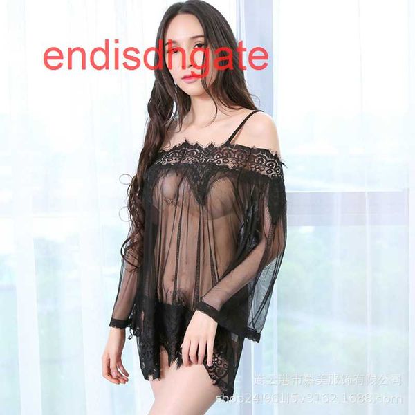 

off shoulder lace nightdress set new, Black;white