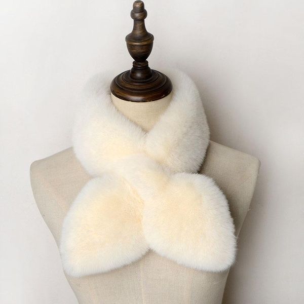 

scarves 2021 autumn winter fur plush scarf women thickened warmth fashion tie small collar solid color student children, Blue;gray