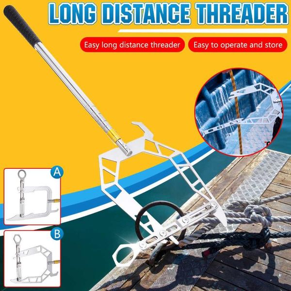 

professional hand tool sets mooring rope u type threader boat hook carbon fiber fishing rod pole reel accessorie