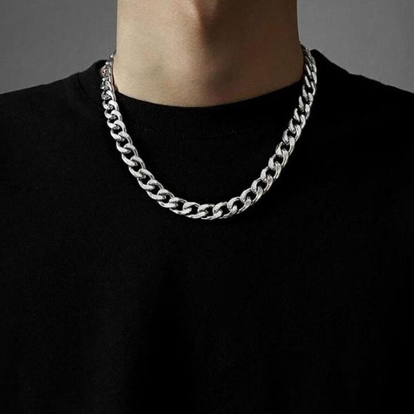 

chains stainless steel chain necklace long hip hop for women men on the neck fashion jewelry gift accessories silver color choker