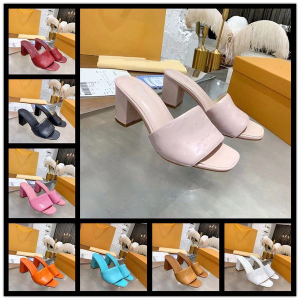 

2021 women rubber high heel slide sandal 6cm platform slipper pink green candy colors outdoor beach slides slippers flip flops, Black