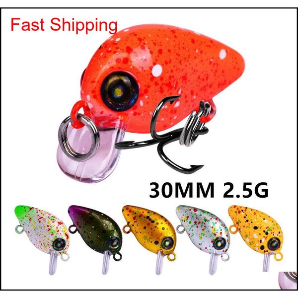 

1pc 6 color mixed 30 mm 2.5 g crank plastic hard baits & lures 12# hook fishing hooks pesca fishing ta blt hairclippers2011