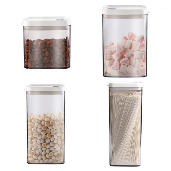 

storage bottles & jars 700/1100/1500/1900ml container plastic kitchen refrigerator box multigrain tank transparent sealed