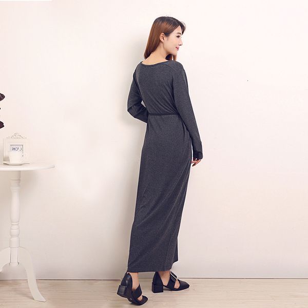 

2021 casual dresses long sleeve slim drs in autumn and winter of, Black;gray
