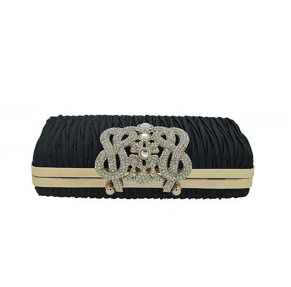

vintage black pleated designer bag red women handbag designer crossbody bags evening clutch purse satin pleated wedding clutches