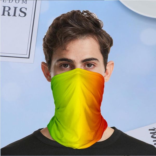 

cycling caps & masks silk outdoor scarf headwear gradient color elastic sports headband bandana face cover for climbing hiking, Black