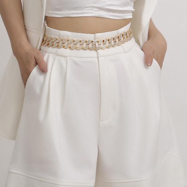 

ornament cool elegant geometric zircon body chain simple fashion micro pave belt, Black;brown