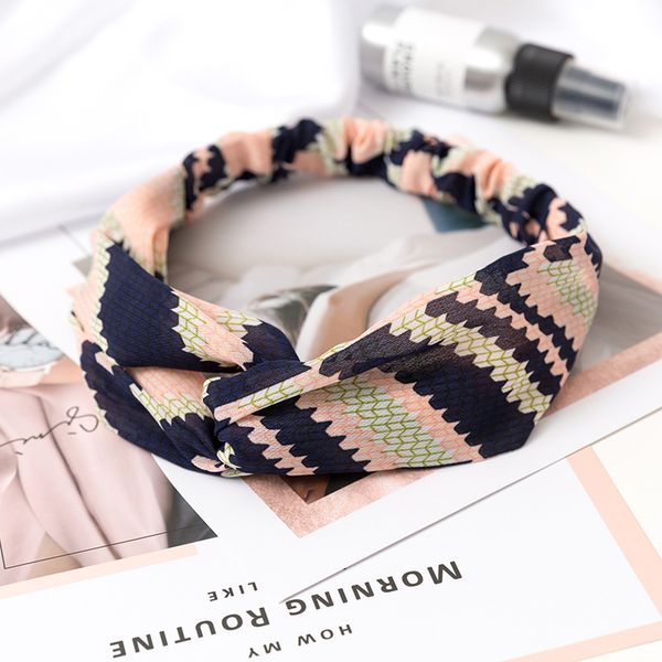 

2021 fashion headband women girl hairband home printing hair accessories retro cross band scarf sports bandage multi style-4 gift wholesale, Silver