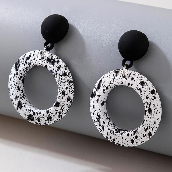 

dangle & chandelier tocona elegance leopard round drop earrings for women trendy hollow geometric jewelry gift wholesale 16126, Silver