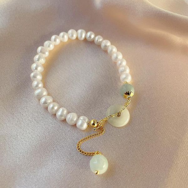 

bangle ca-37 korean temperament pearl crystal bracelet simple fashion design jewelry women, Black