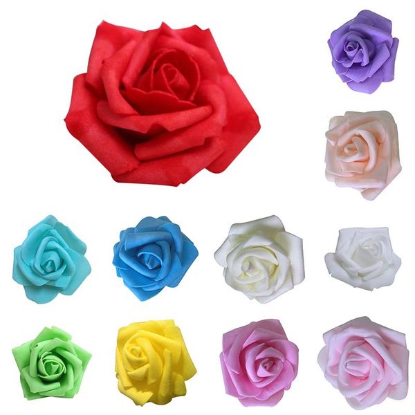 

decorative flowers & wreaths 50x foam roses artificial flower wedding bride bouquet party decor diy white
