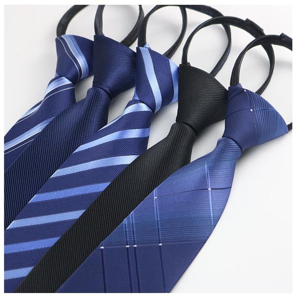 

neck ties men's tie stripe business lazy zipper, Blue;purple