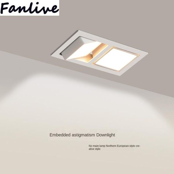 

10pcs ac85-265v led double-head square downlight embedded single-head double-head three-head ceiling lamp