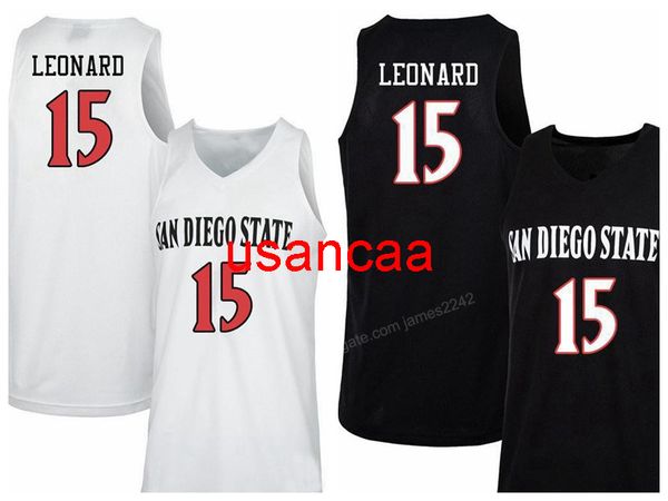 Benutzerdefinierte Retro #15 Kawhi Leonard San Diego State Aztecs Basketball Jersey Herren alle genäht jede Größe 2XS-3XL 4XL 5XL Name oder Nummer