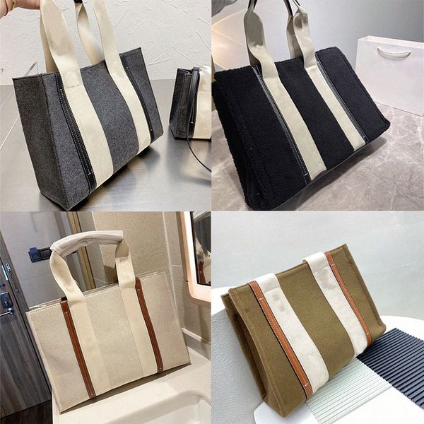 

3 sizes woody tote shopping bag women handbag shoulder designer beach linen canvas mini medium large bags handbags j0zx#