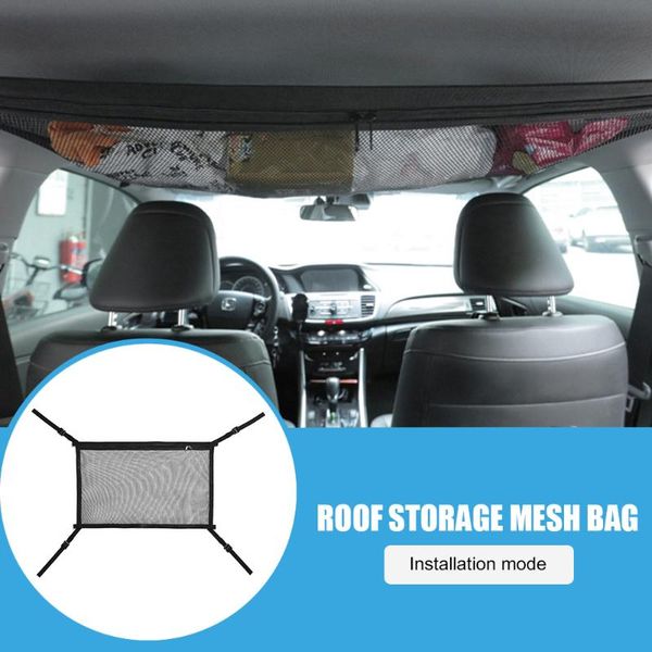 

car organizer ceiling net pocket stowing tidying capacity travel lightweight for portable ornaments