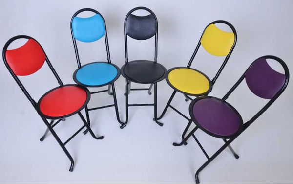 

foldable portable ergonomic chair garden kitchen patio metal red blue purple black yellow