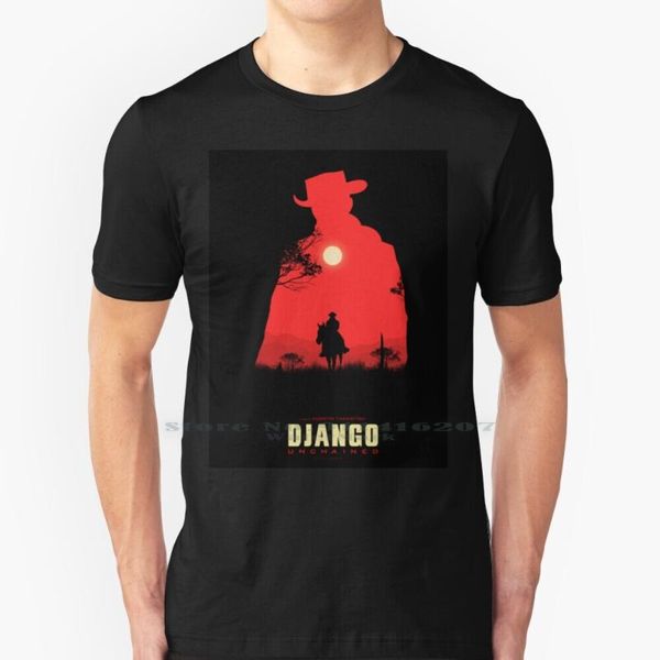 

men's t-shirts django unchained minimalist poster t shirt 100% pure cotton art, White;black